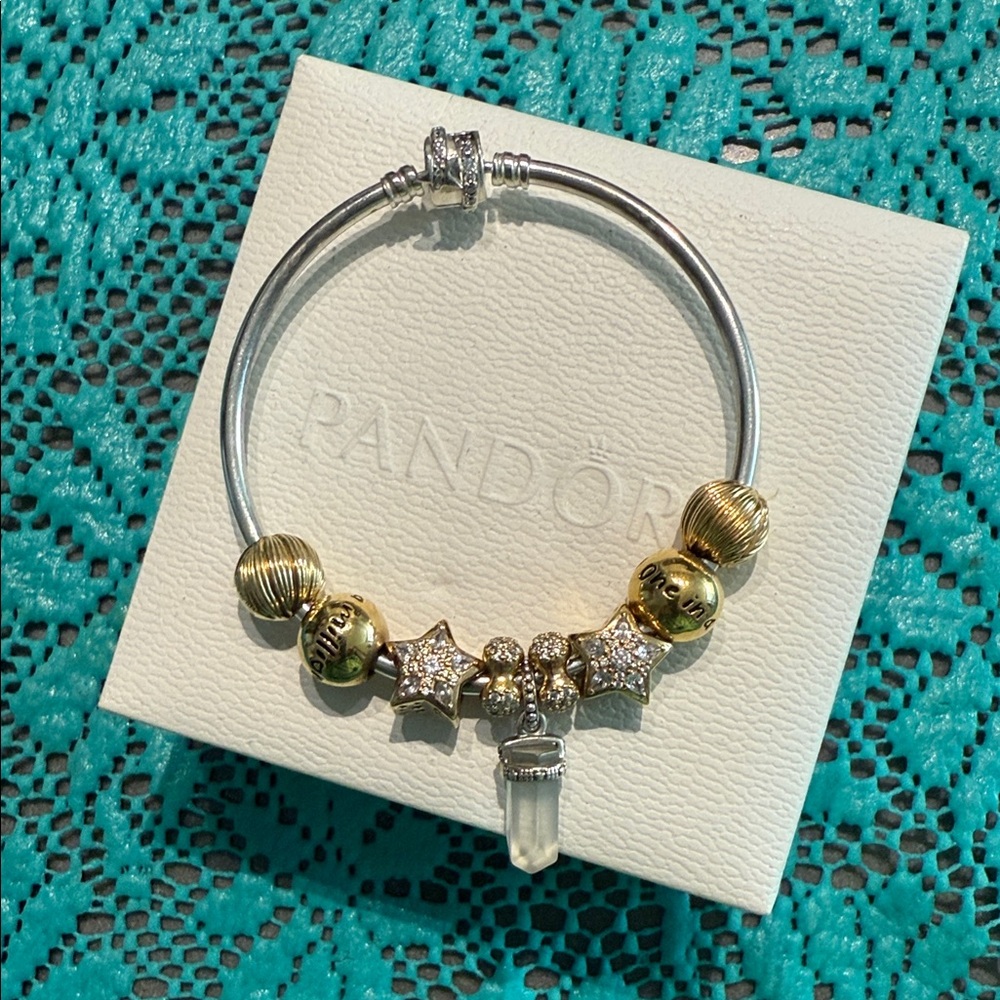 Pandora Two-Tone Star Charm Bracelet